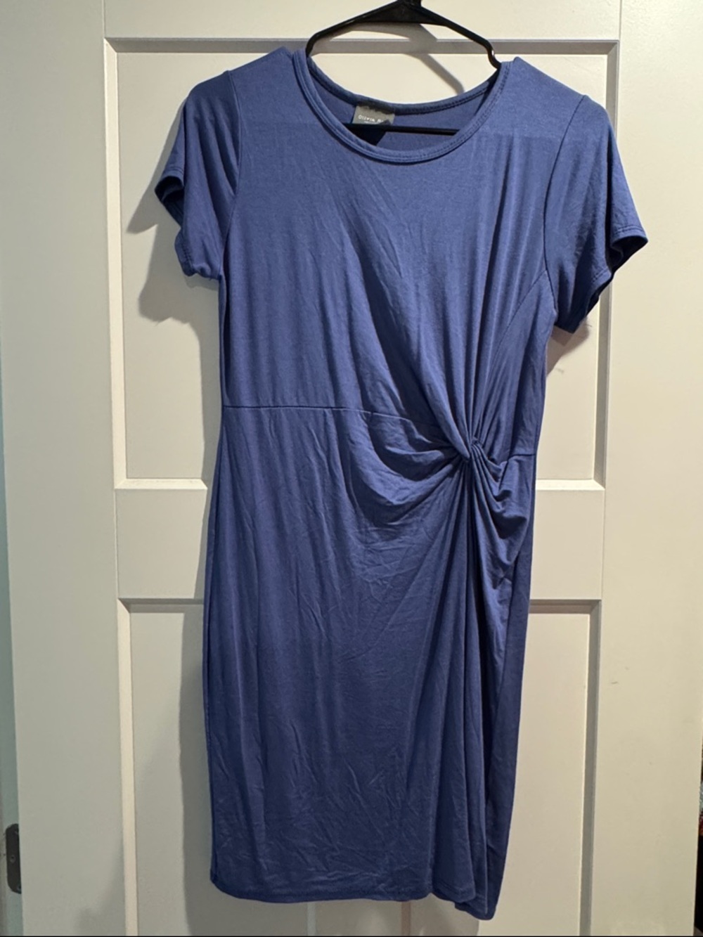 Olivia Rae Periwinkle Twist-Front Midi Dress